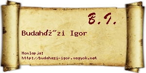 Budaházi Igor névjegykártya